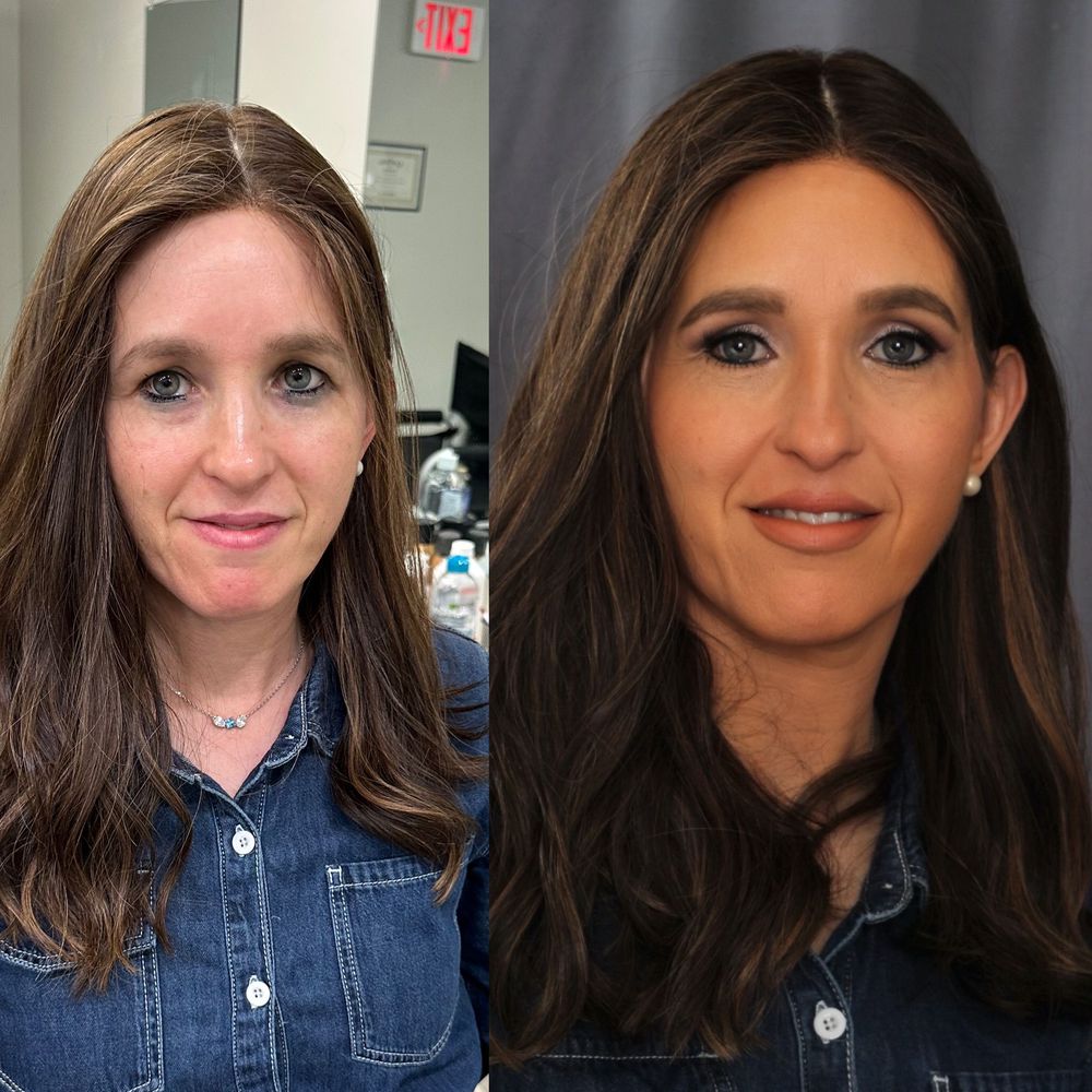 Before and after: soft glam with a full blow-dry